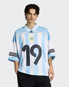 adidas AFA Argentina Bringback Remixed Jersey Clear Blue / White / Black T-Shirts KD5982 On Model Front View | Overkill
