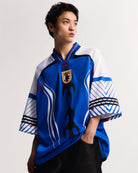 adidas JFA Japan Bringback Remixed Jersey Power Blue / White / Red T-Shirts KD5984 On Model Front View | Overkill
