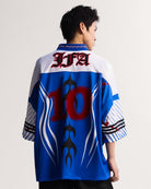adidas JFA Japan Bringback Remixed Jersey Power Blue / White / Red T-Shirts KD5984 On Model Back View | Overkill
