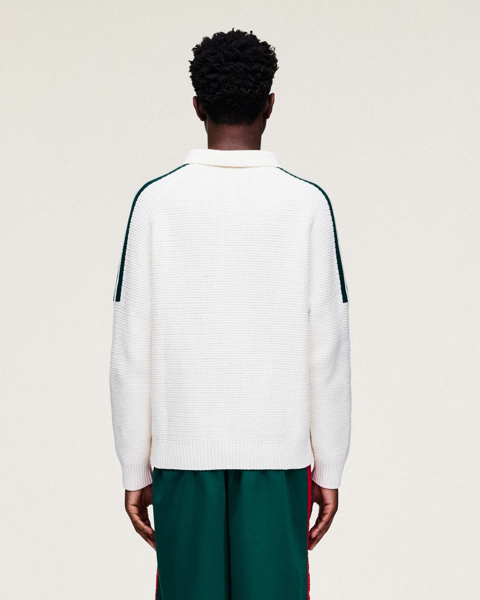 adidas Knitted LS Jersey White / Collegiate Green Sweatshirts KD9334 Style Inspiration | Overkill
