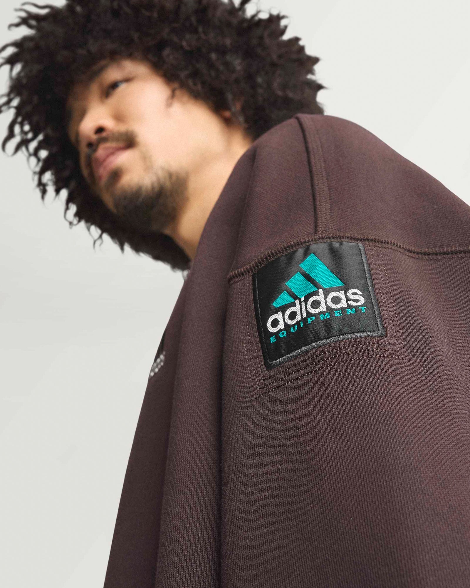 adidas Equipment Half-Zip Sweater Aurora Coffee Sweatshirts KE1352 On Model Back View | Overkill
