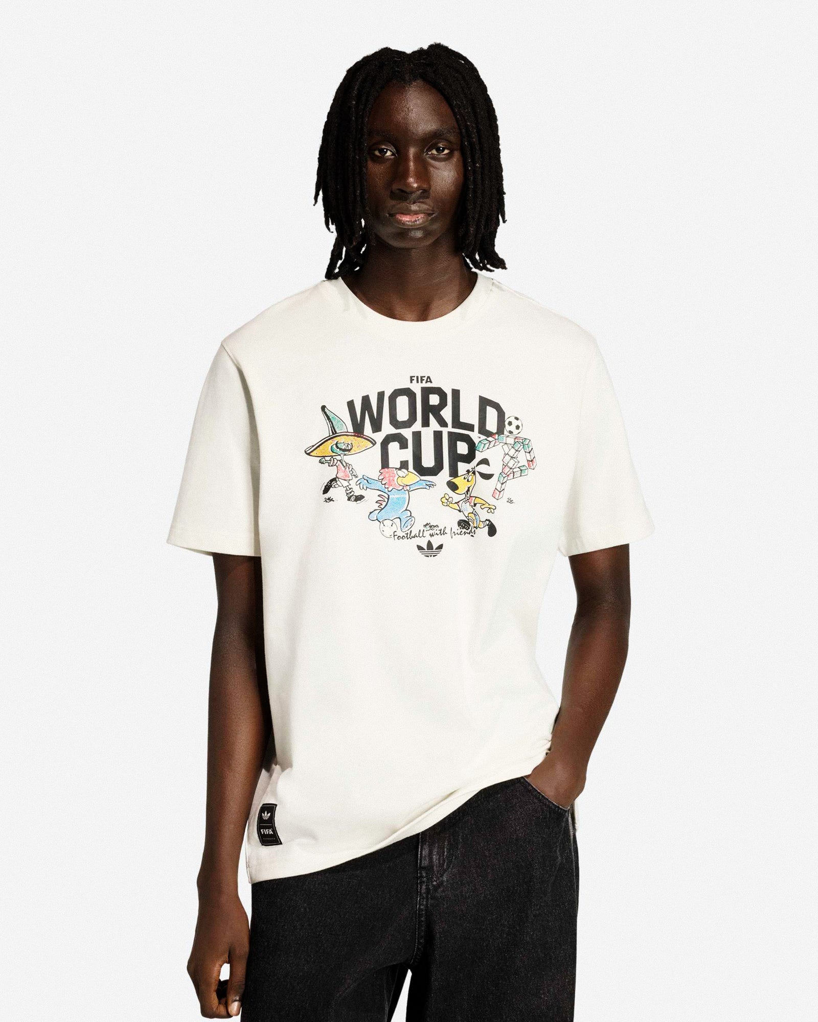 adidas All Mascot Tee Cloud White T-Shirt KE2038 On Model Front View | Overkill
