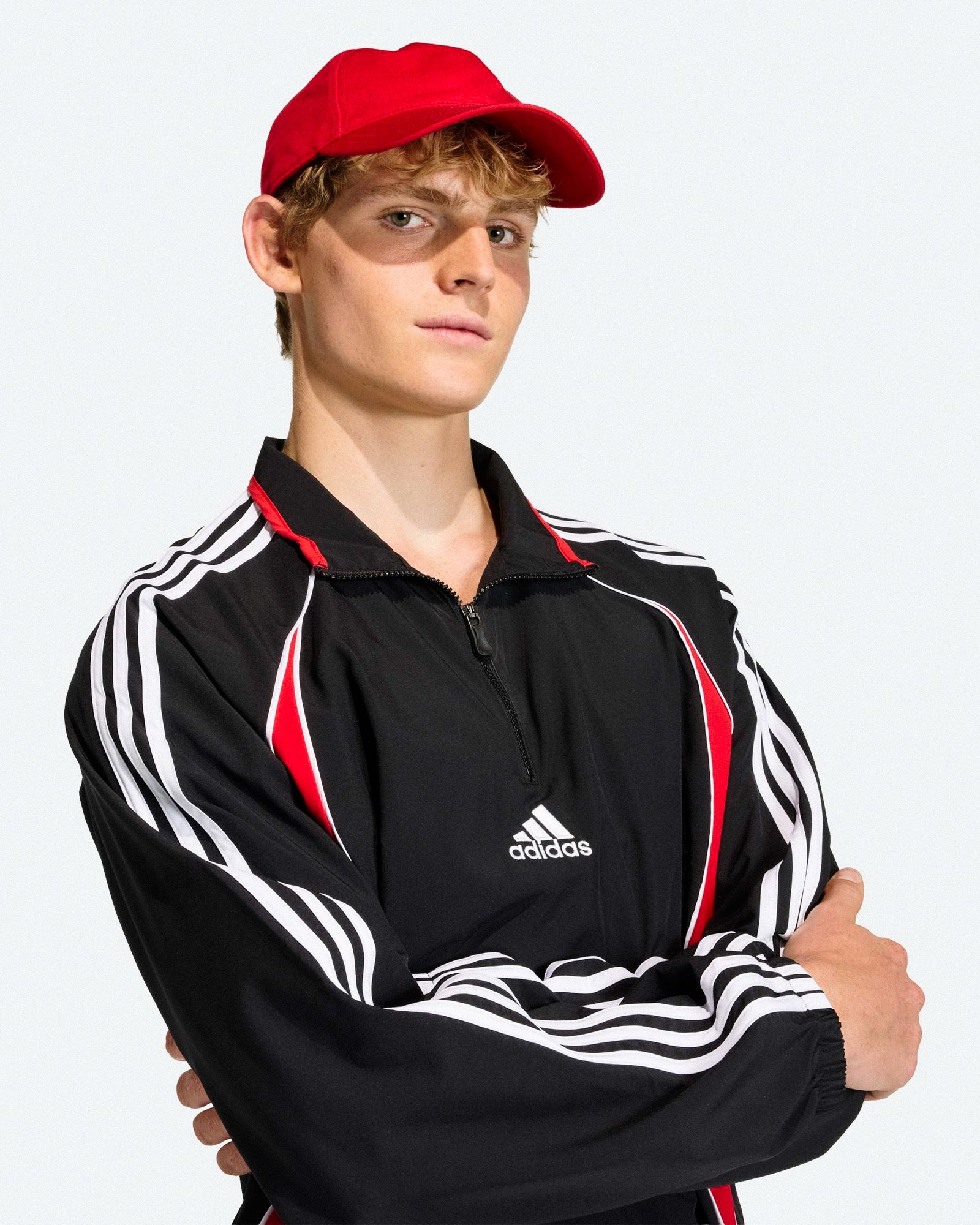 adidas Black / Better Scarlet Aurora Coffee Sweatshirts KE2765 On Model Back View | Overkill
