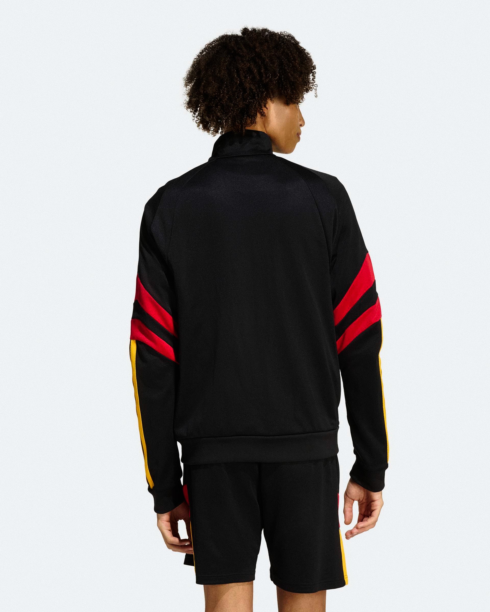 adidas M Tiro NP Track Top Black / Team Power Red 2 / Collegiate Gold Track Jackets KE6034 On Model Back View | Overkill
