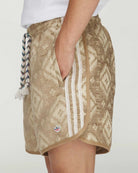 Clot by Edison Chen x adidas Ikat Shorts Warm Sandstone Shorts KE7068 On Model Back View | Overkill
