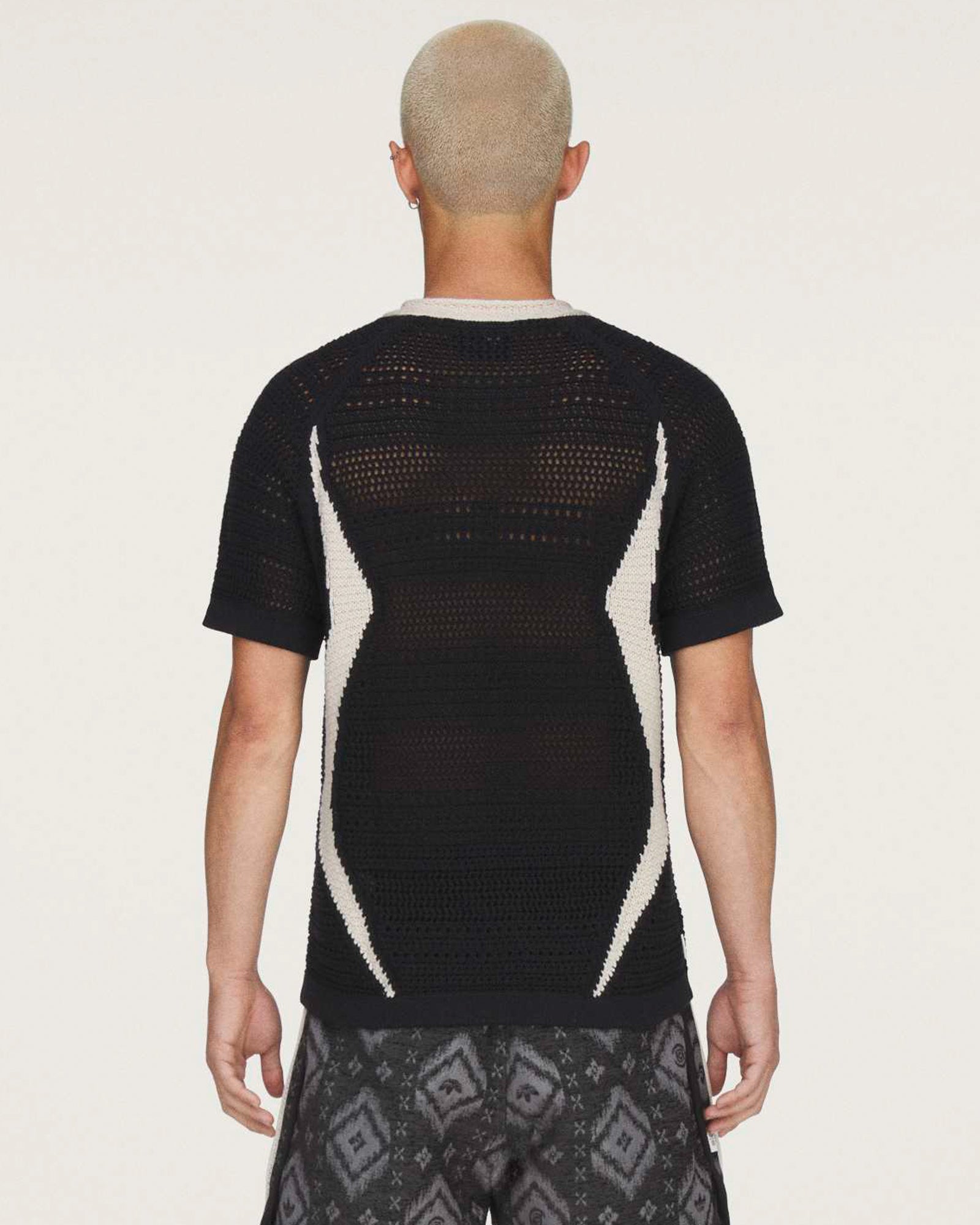 Clot by Edison Chen x adidas Knit Jersey Black / Wonder White T-Shirts KE7074 On Model Back View | Overkill
