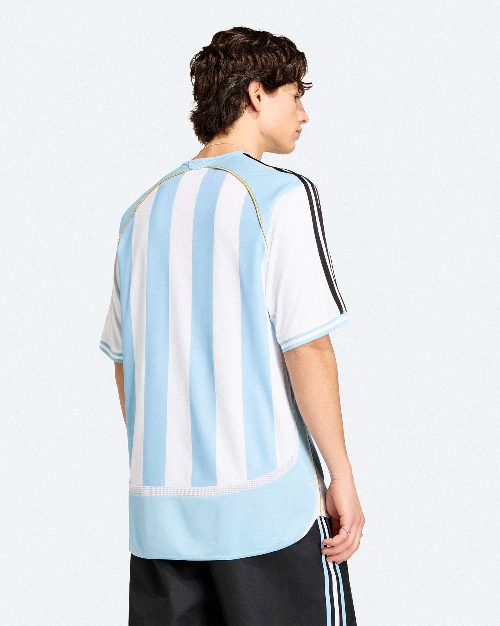 adidas AFA Argentina Home Jersey 06 White / Clear Blue T-Shirts KF0322 On Model Back View | Overkill
