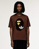 BAPE x adidas SSL Tee Earth Strata T-Shirts KF4915 On Model Front View | Overkill
