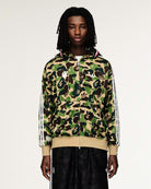 BAPE x adidas Shark Track Hoodie Crew Green Socks KF4916 On Model Back View | Overkill
