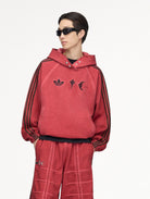 Thug Club x adidas TC Sweat Hoodie Power Red Hoodies KF6586 On Model Front View | Overkill
