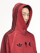 Thug Club x adidas TC Sweat Hoodie Power Red Hoodies KF6586 Model Detail 1 | Overkill
