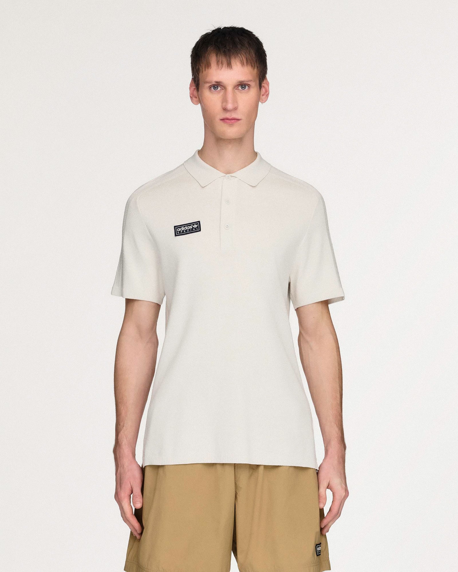 adidas Bispham Polo SPZL Orbit Grey Polo Shirts KF6808 On Model Front View | Overkill
