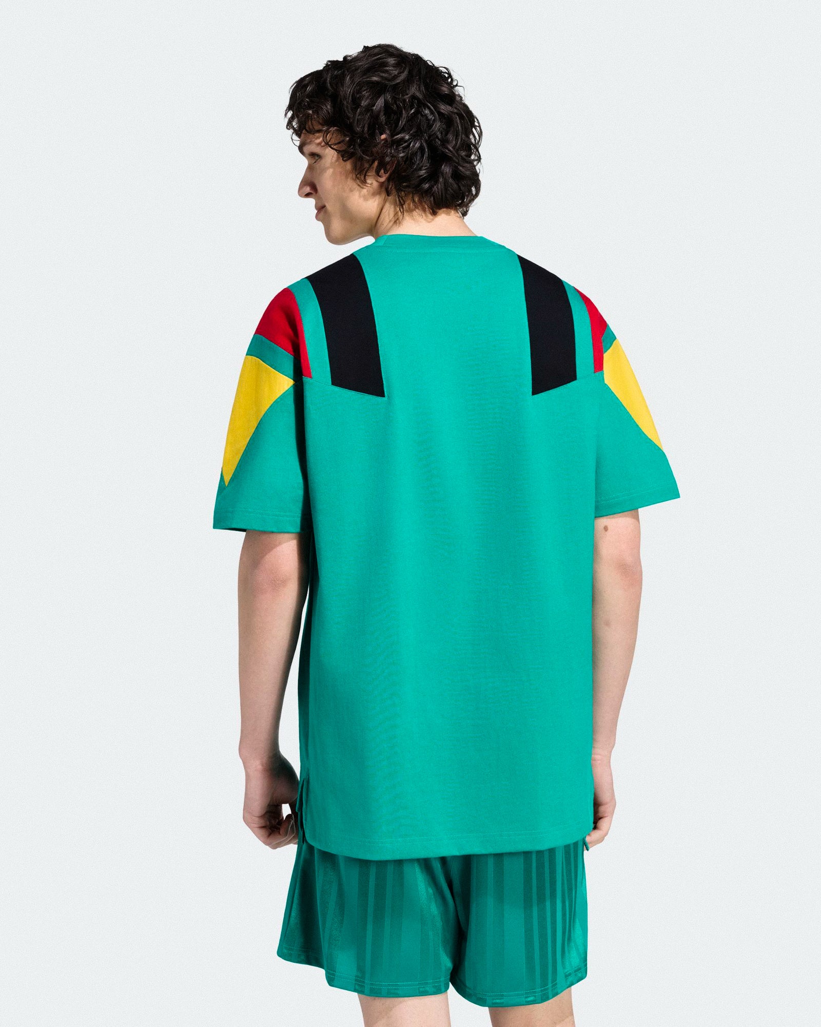 adidas DFB Germany Equipment Tee Equipment Green T-Shirts KG2279 On Model Back View | Overkill
