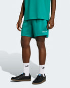 adidas DFB Germany Equipment Shorts Equipment Green Shorts KG2280 On Model Front View | Overkill
