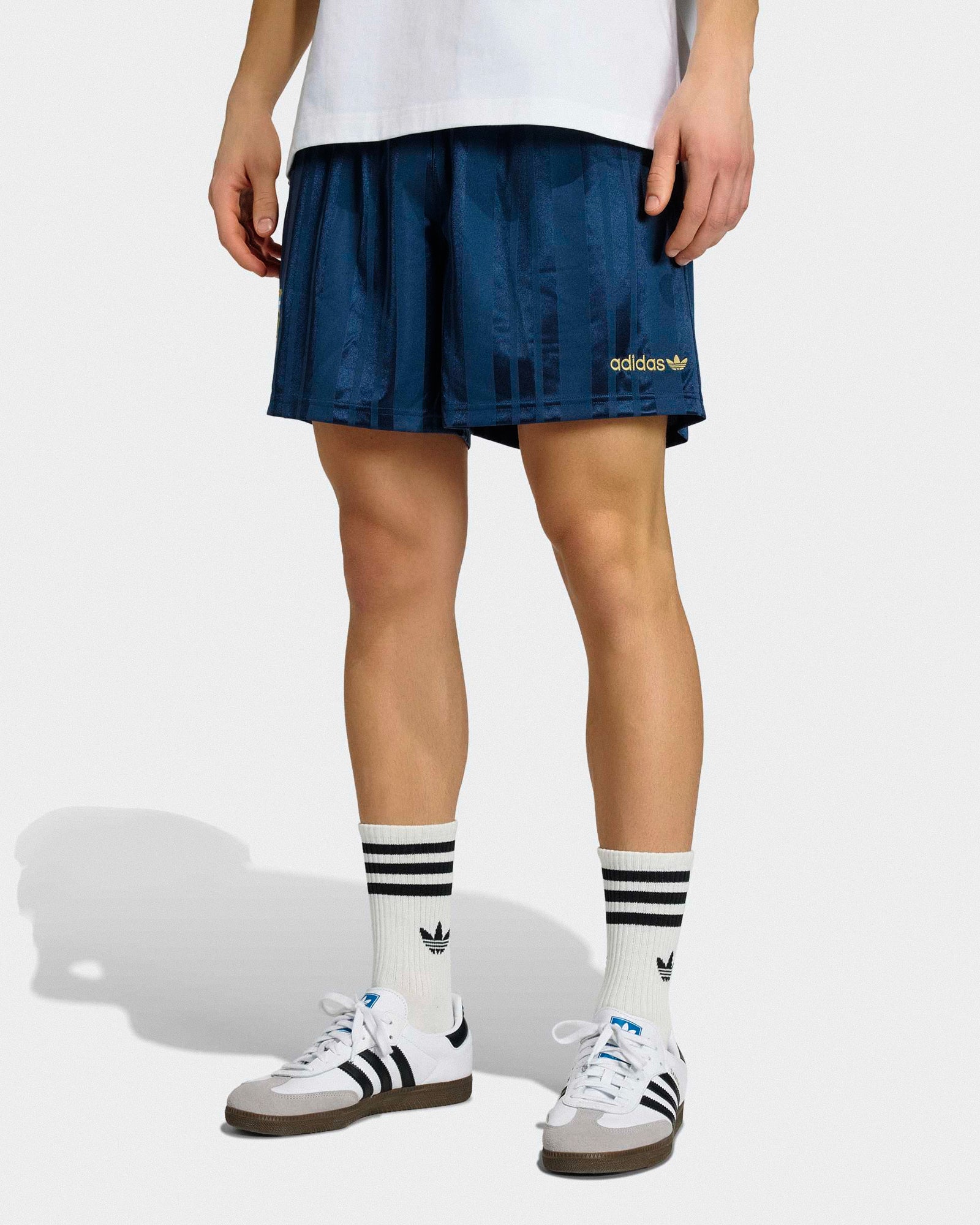 adidas AFA Argentina Equipment Shorts Crew Navy Shorts KG2286 On Model Front View | Overkill
