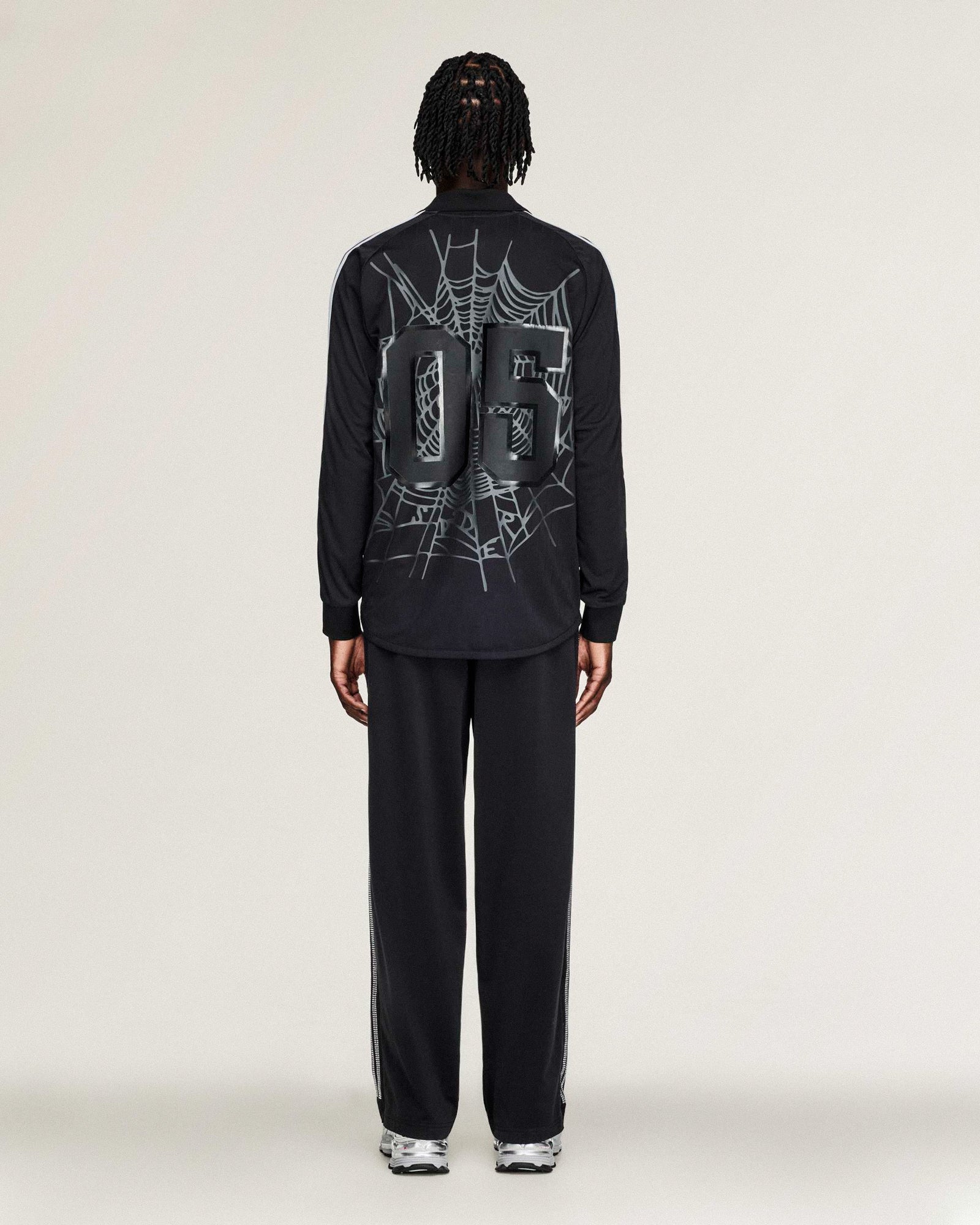 SP5DER x adidas Jersey Black Longsleeves KQ5853 On Model Back View | Overkill
