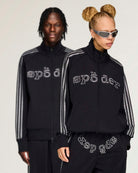 SP5DER x adidas Hooded Track Top Black Hoodies KQ8320 On Model Front View | Overkill
