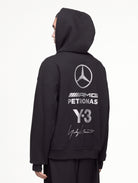 Mercedes-AMG Petronas F1 x Y-3 F1 Zip Hoodie Black Hoodies KR2242 On Model Back View | Overkill

