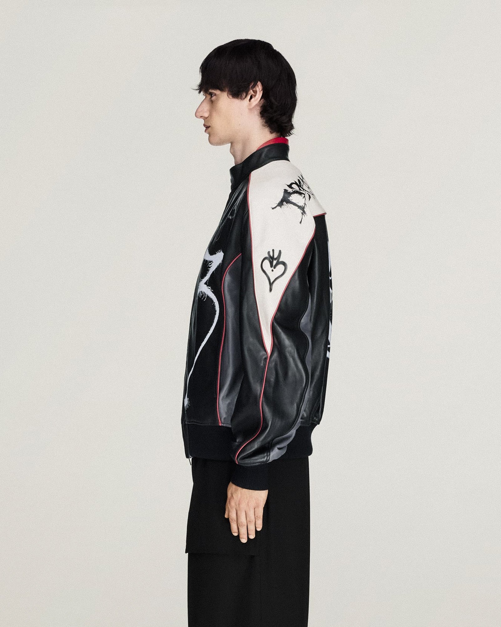 Y-3 Chito Graphic Leather Biker Jacket Black Jacket KR3573 Style Inspiration | Overkill
