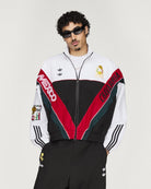 Willy Chavarria x adidas Woven Track Jacket White / Black Track Jacket KU7797 On Model Front View | Overkill
