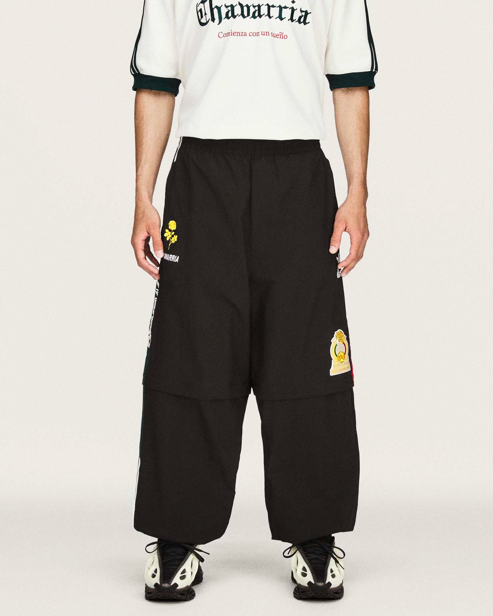 Willy Chavarria x adidas Woven Tracksuit Pant Black    Sweat & Track Pants KU7798 On Model Front View | Overkill
