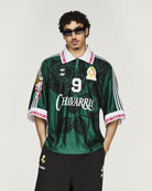 Willy Chavarria x adidas Soccer Jersey Collegiate Green T-Shirts KU7803 On Model Front View | Overkill
