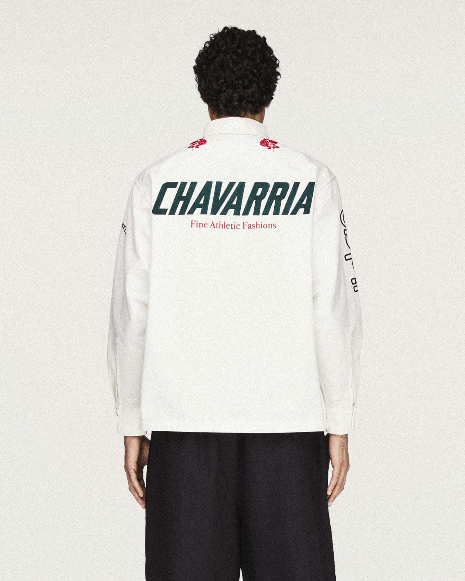 Willy Chavarria x adidas Button Up Shirt Off White Shirt KV1980 On Model Back View | Overkill
