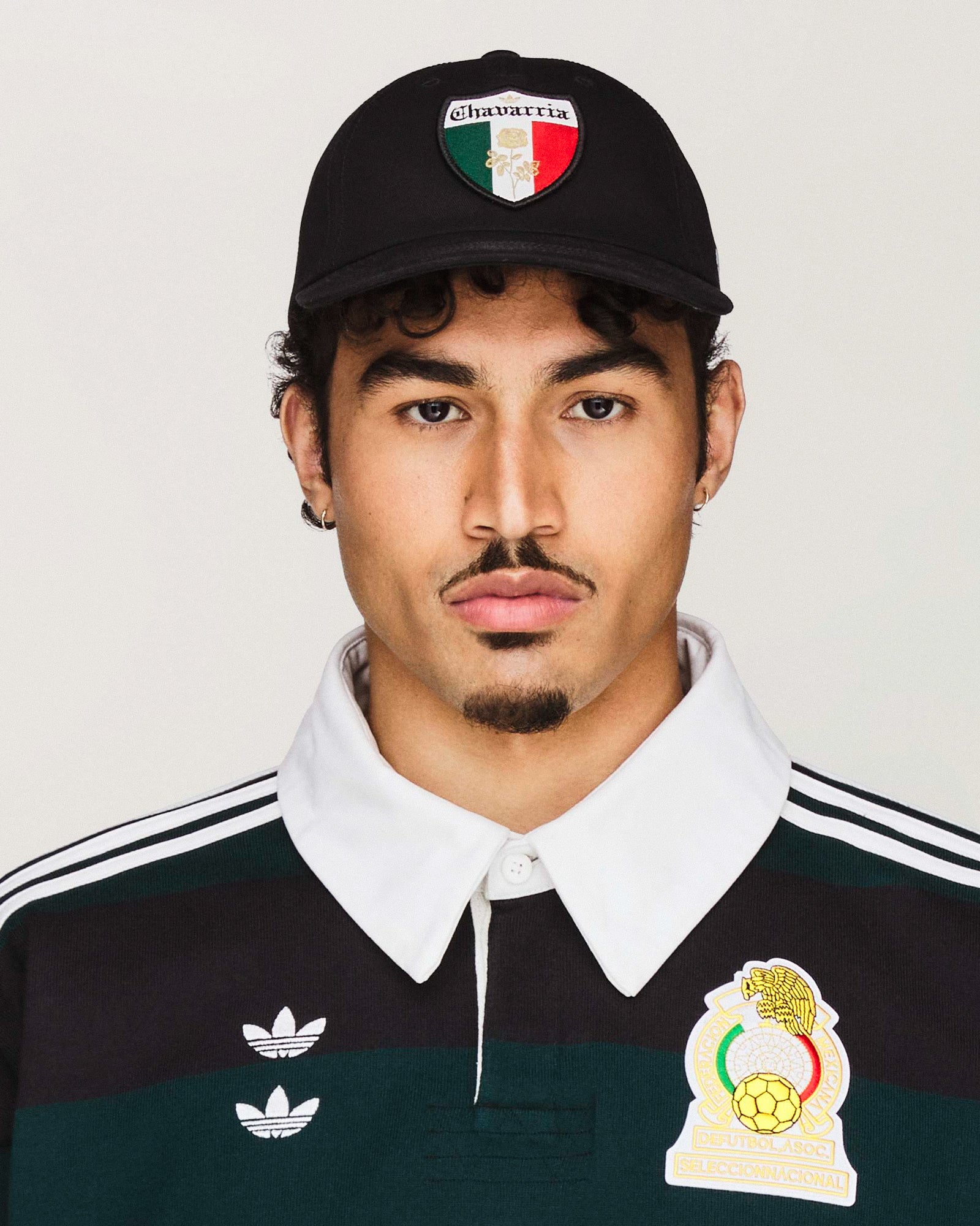 Willy Chavarria x adidas Crest Hat Black    Caps KW7334 On Model View 1 | Overkill
