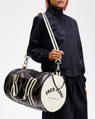 Fred Perry Classic Barrel Bag Black / Ecru Duffle Bags L7255-D57 On Model View 1 | Overkill