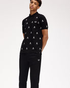 Fred Perry Skull Polo Shirt Black Polo Shirts Close-up | Overkill
