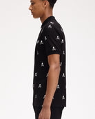 Fred Perry Skull Polo Shirt Black Polo Shirts Detailfoto | Overkill