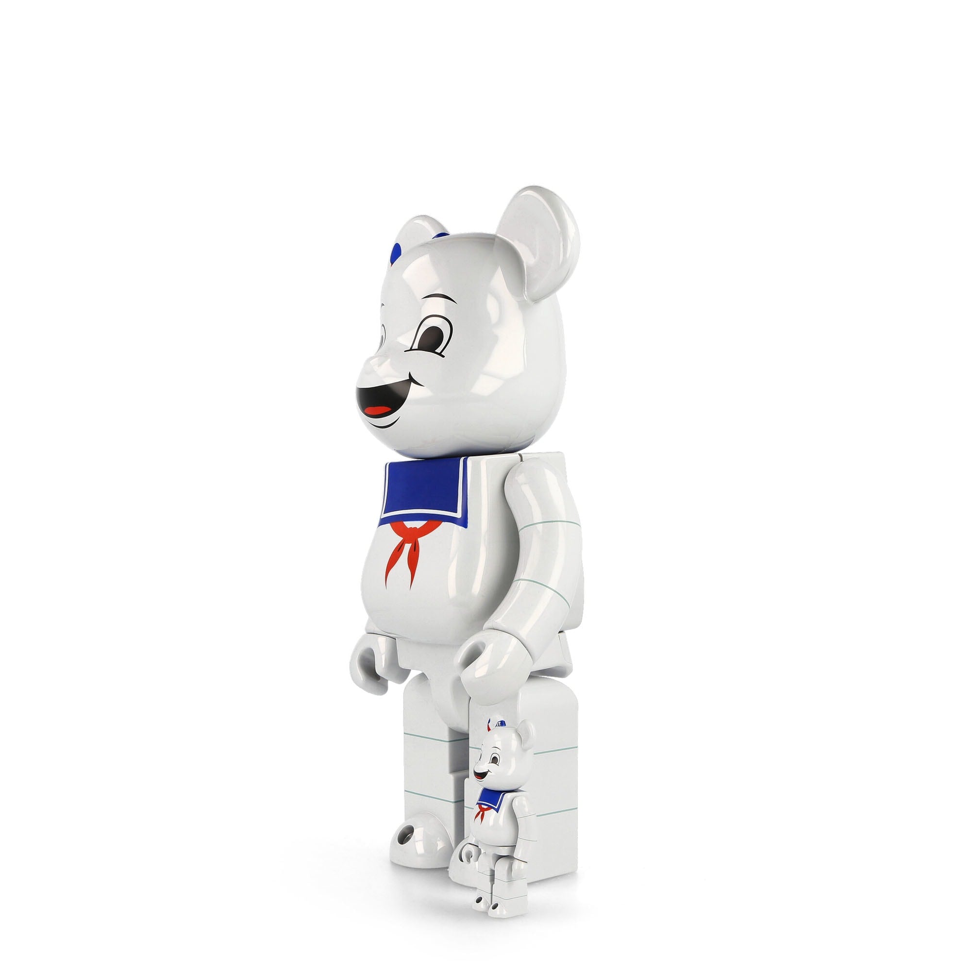 Medicom Be@rbrick Stay Puft Marshmallow Man White Chrome Version 400% + 100% Multicolor Collectibles & Toys  Material | Overkill