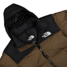 The North Face 1996 Retro Nuptse Jacket Smokey Brown / TNF Black Puffer Jackets Close-up | Overkill