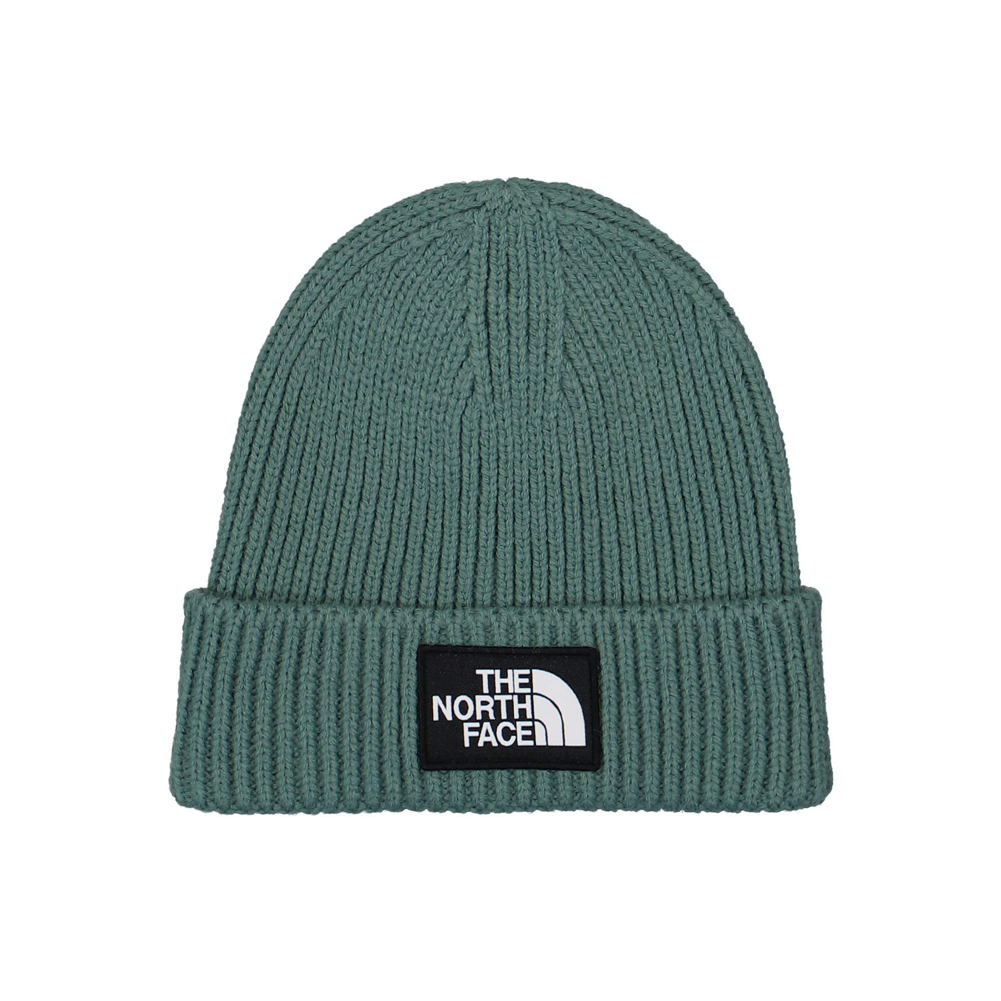 The North Face Logo Box Cuffed Beanie Dark Sage Beanies NF0A3FJXI0F1 | Overkill