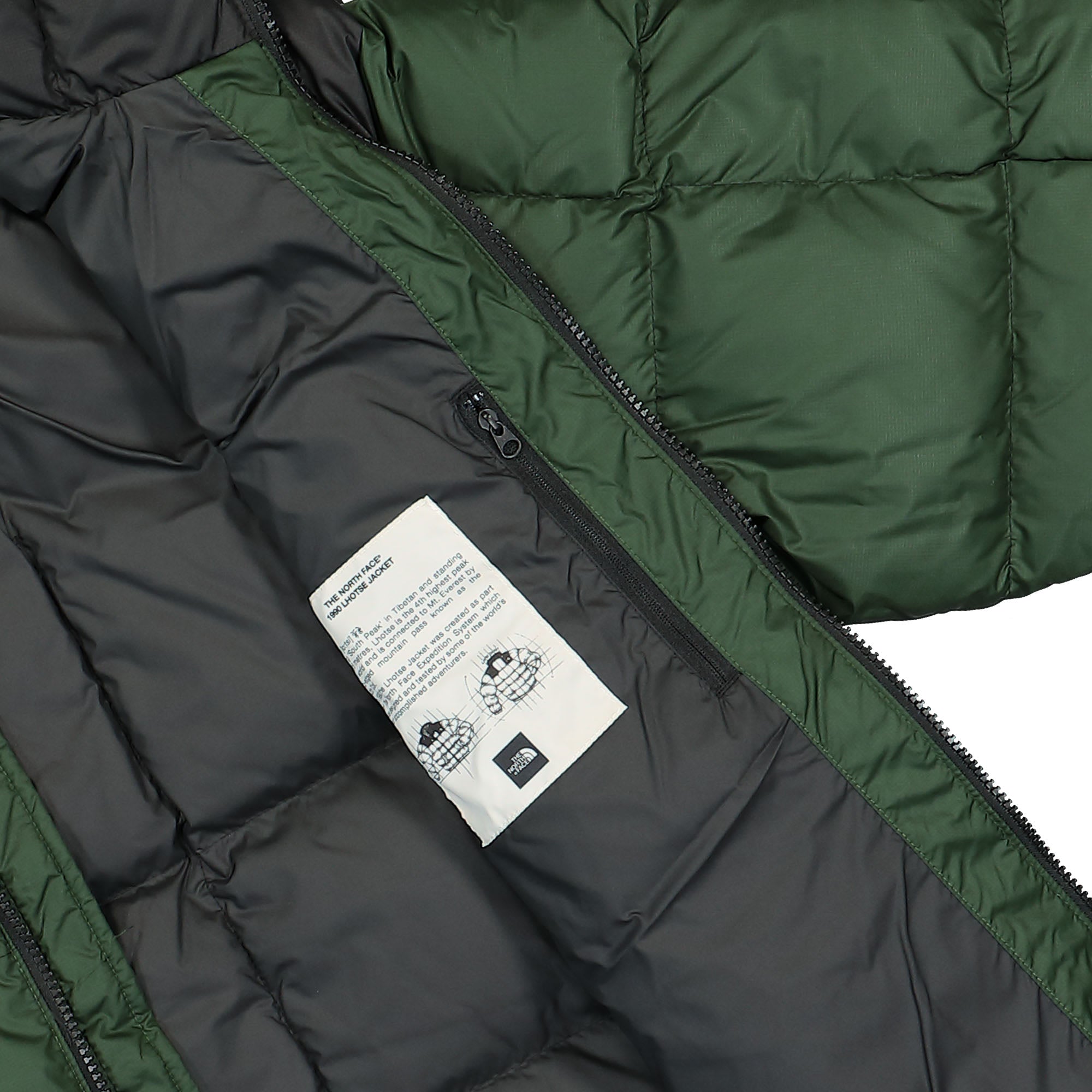 The North Face Lhotse Jacket Pine Needle / TNF Black Puffer Jackets Detail view 1 | Overkill