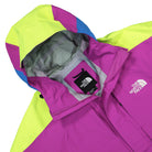 The North Face M 3L Dryvent Carduelis Jacket Purple Cactus Flower - LED Yellow - Super Sonic Blue Windbreaker Close-up | Overkill