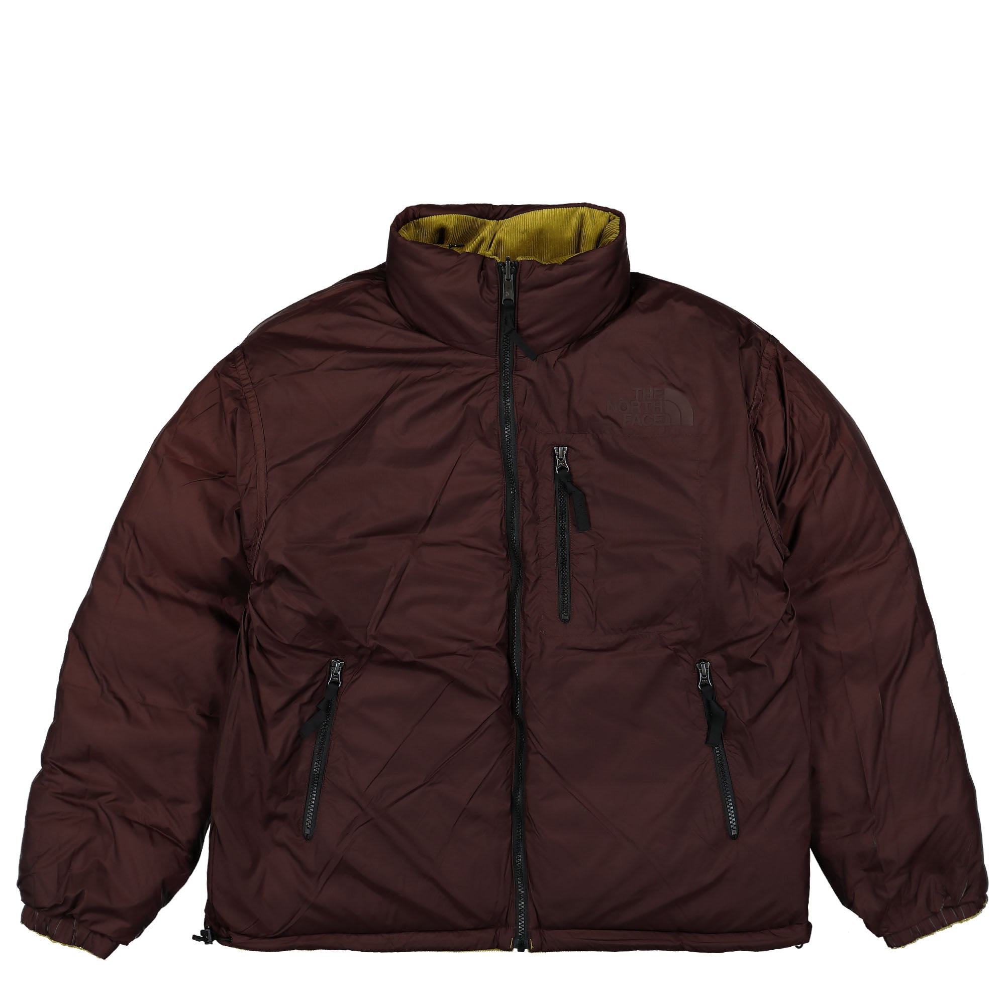 The North Face 1992 Reversible Nuptse Jacket Sulphur Moss / Coal Brown Puffer Jackets Close-up | Overkill
