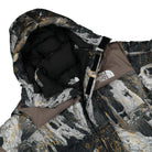 The North Face Himalayan Baltoro Jacket Falcon Brown Conrads Notes Print Puffer Jackets Close-up | Overkill