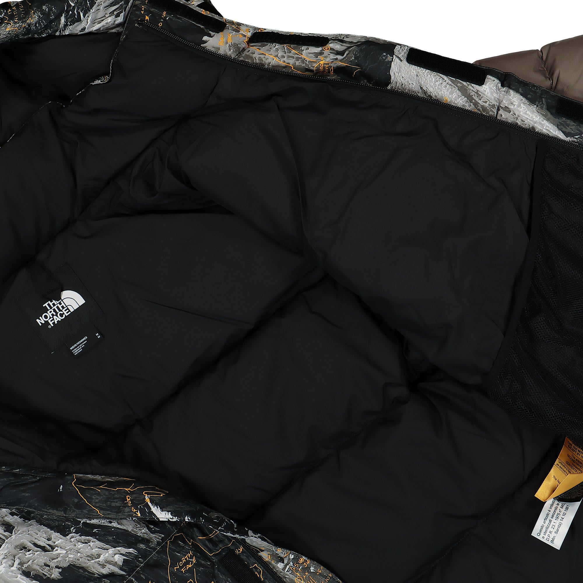 The North Face Himalayan Baltoro Jacket Falcon Brown Conrads Notes Print Puffer Jackets Detail view 1 | Overkill
