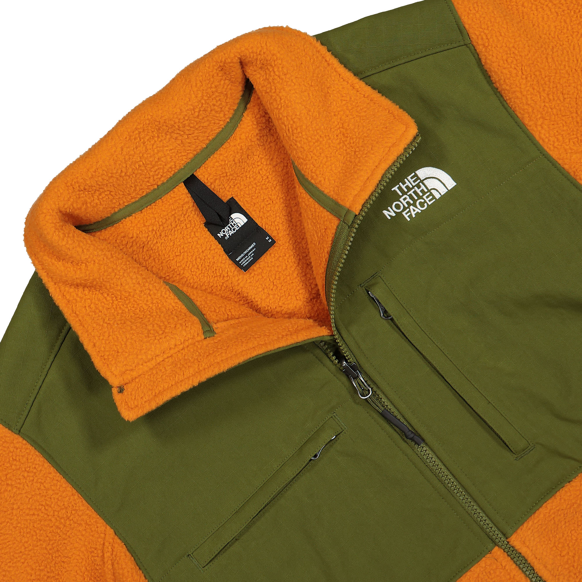 The North Face Ripstop Denali Jacket Desert Sun / Forest Olive Fleece Jackets Close-up | Overkill