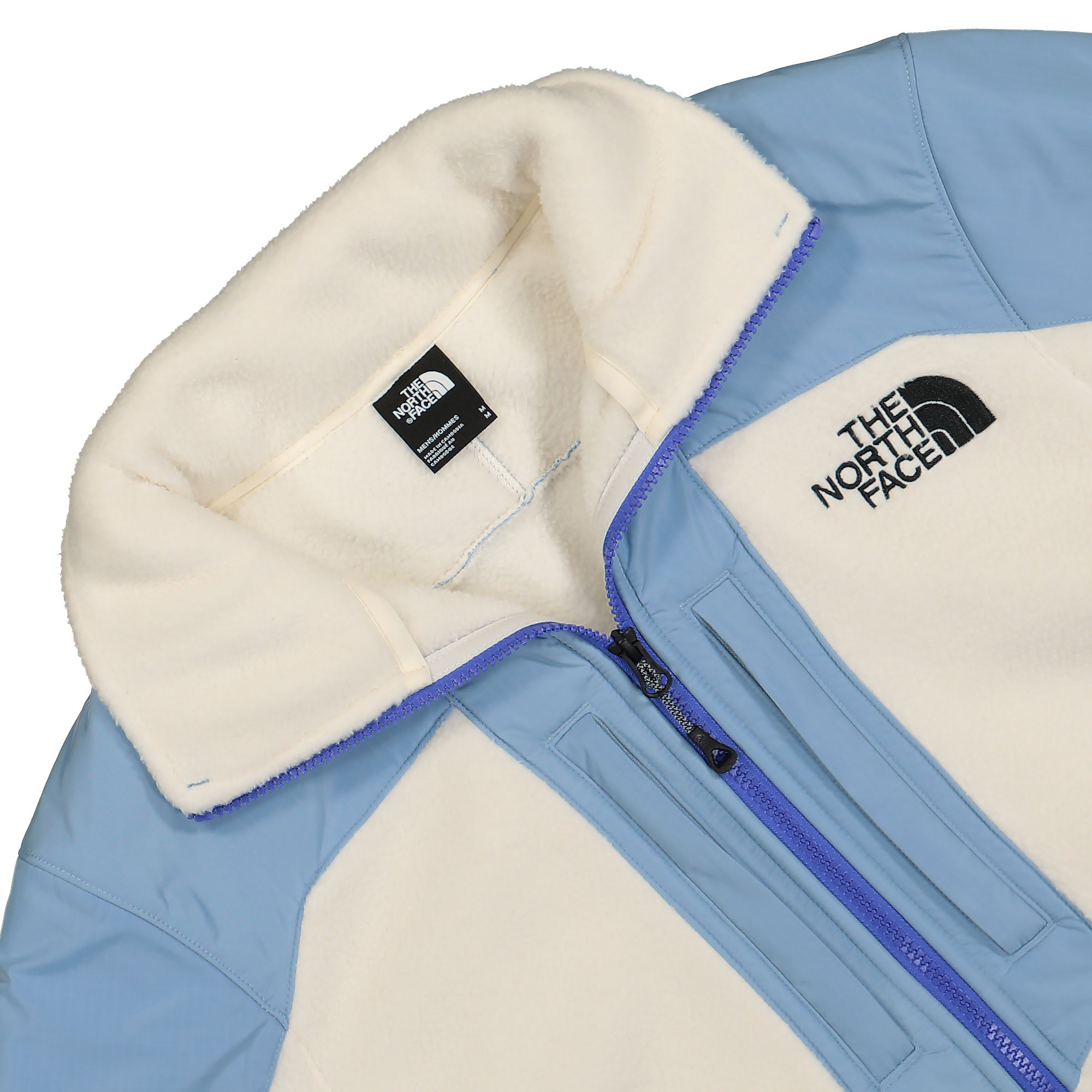 The North Face Fleeski Y2K Full-Zip Jacket White Dune / Steel Blue Fleece Jackets Close-up | Overkill