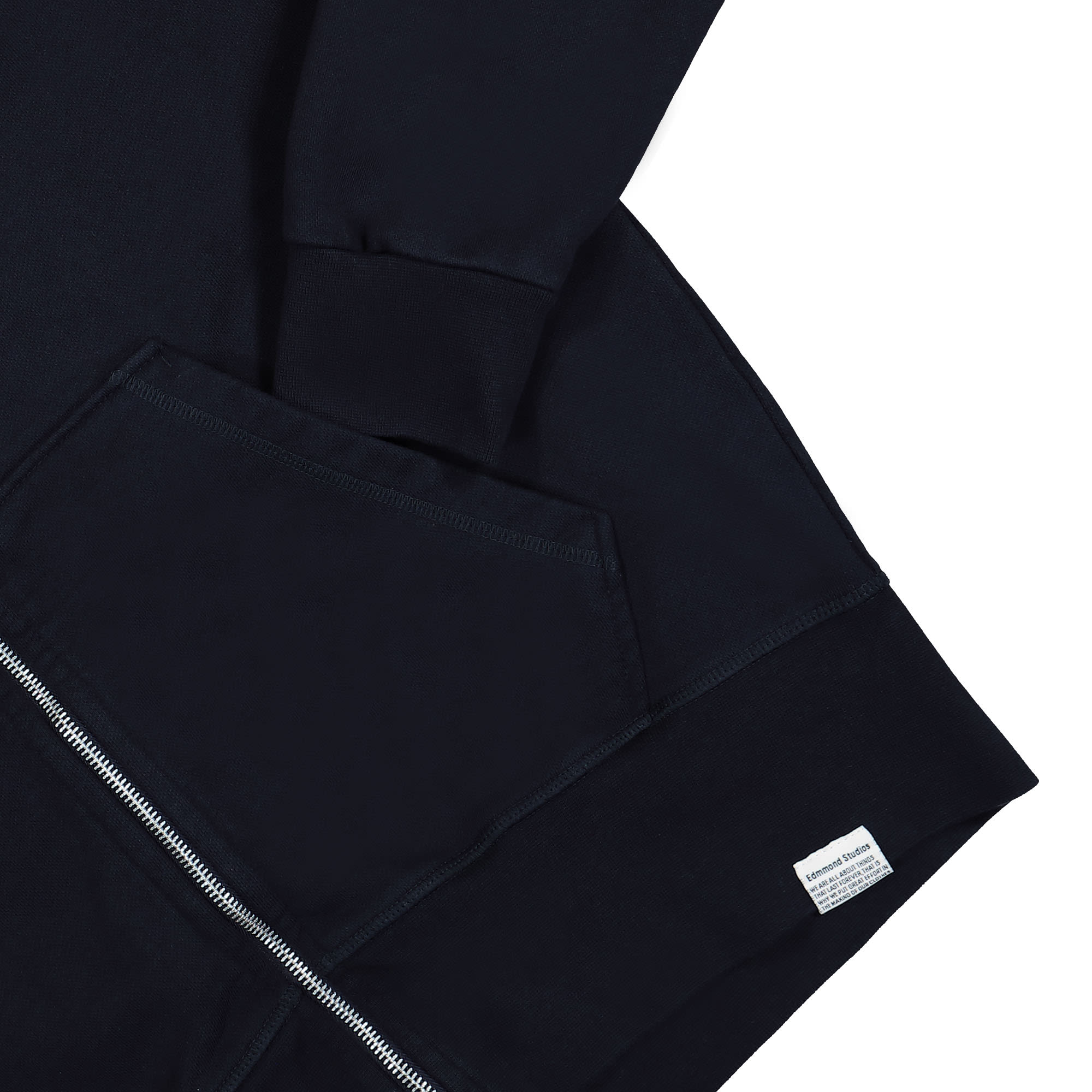 Edmmond Studios Duck Patch Zip Hoodie Navy Hoodies Detailfoto | Overkill