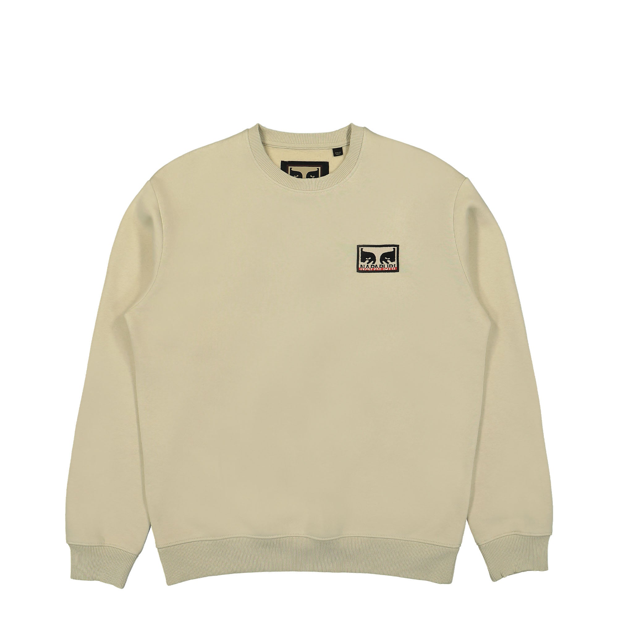 Obey Napapijri x Obey Dont Just Watch It Burn Crew Cream Sweatshirts NP0A4HMGN1C1 | Overkill