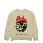 Obey Napapijri x Obey Dont Just Watch It Burn Crew Cream Sweatshirts Close-up | Overkill