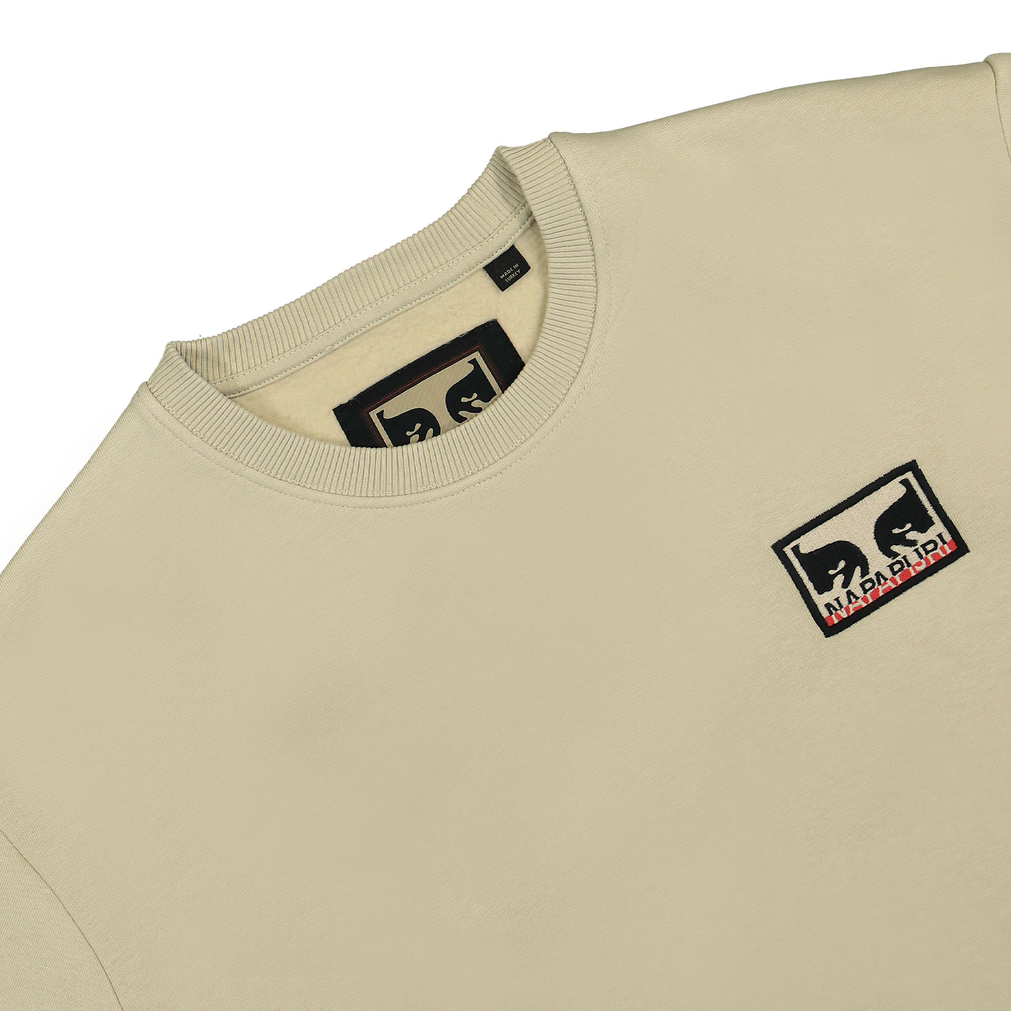 Obey Napapijri x Obey Dont Just Watch It Burn Crew Cream Sweatshirts Material | Overkill