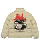 Obey Napapijri x Obey Dont Just Watch It Burn Puffer Jacket Cream Puffer Jackets Material | Overkill