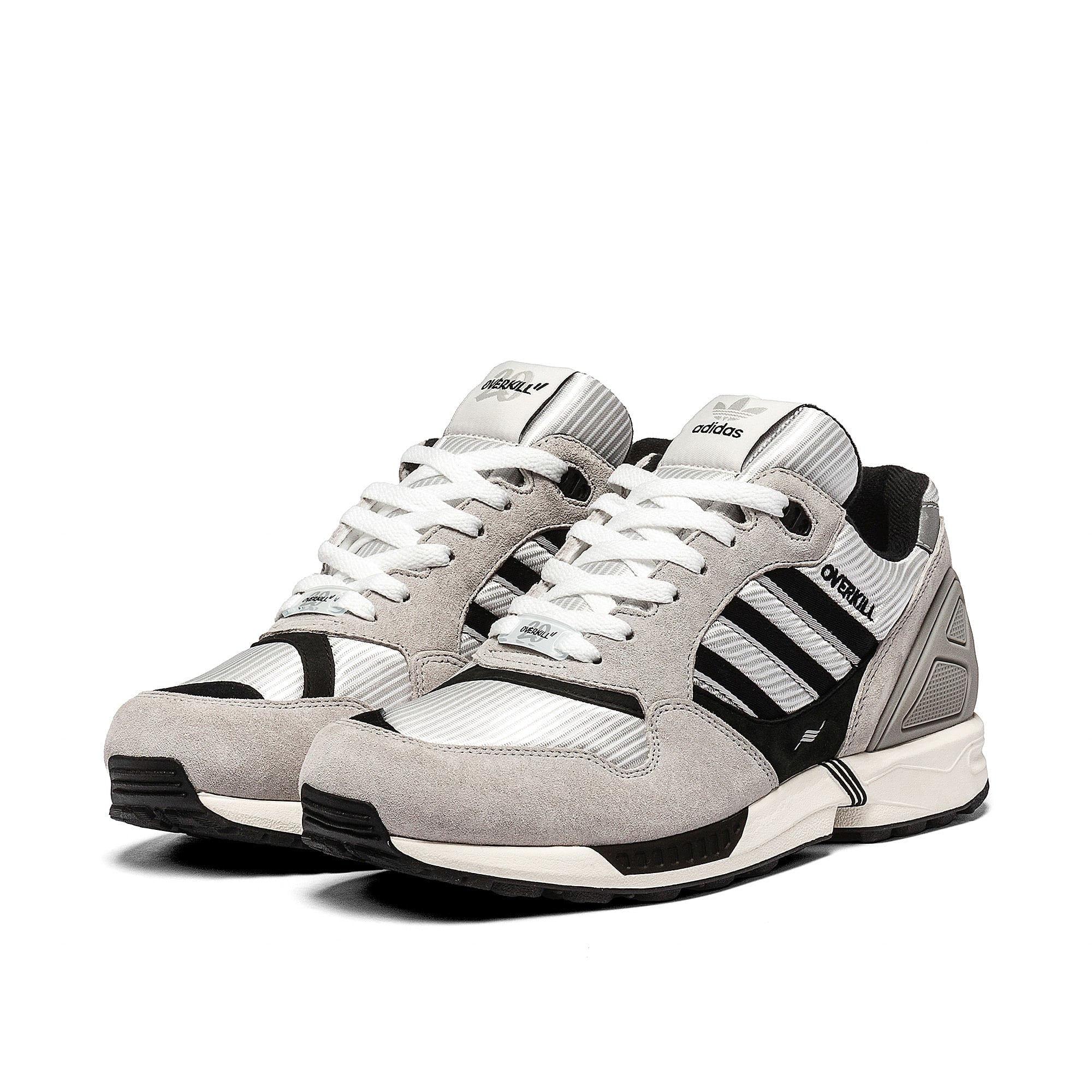 adidas Overkill x adidas ZX 6000 Crystal White / Core Black Sneakers  Close Up | Overkill