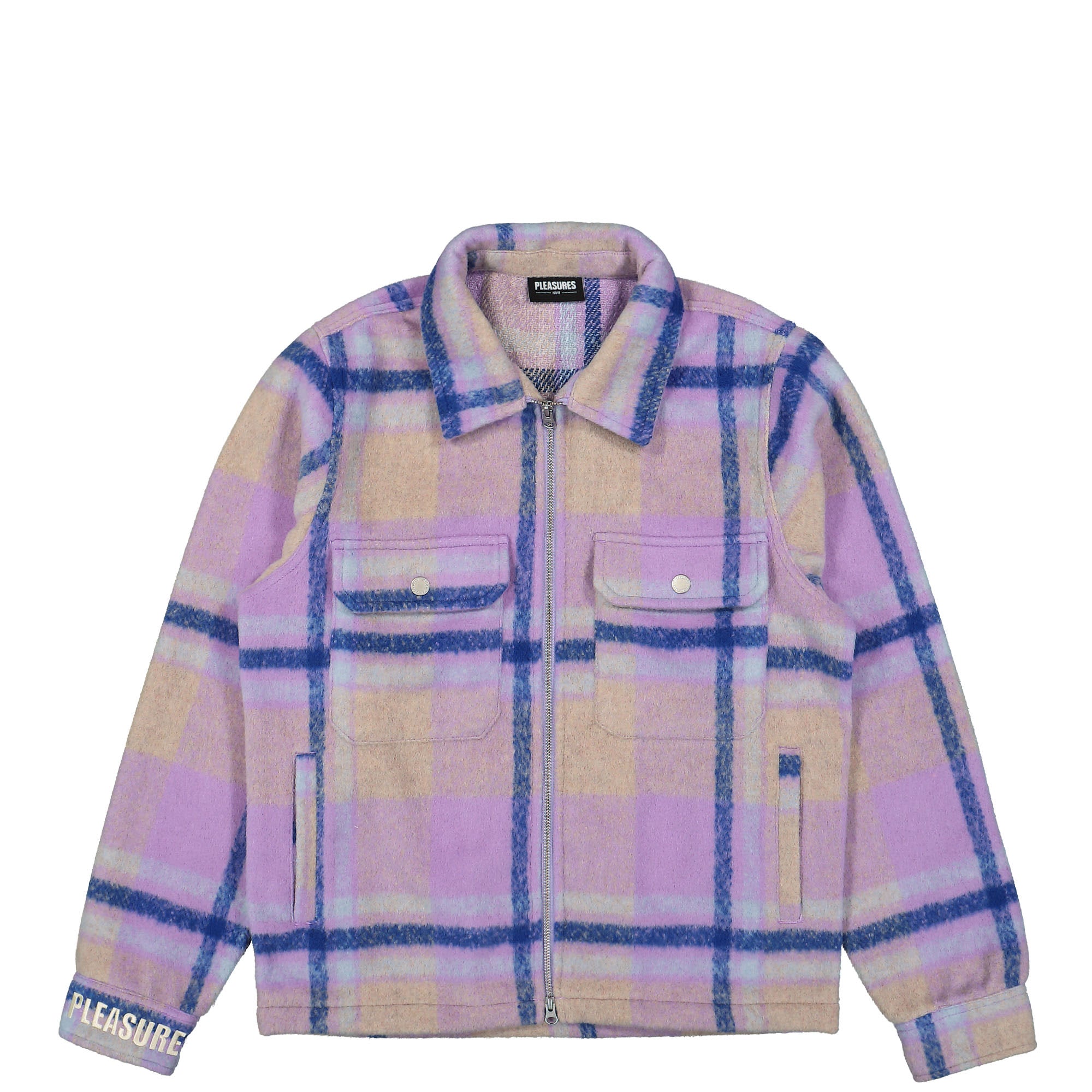 Pleasures Folklore Plaid Work Jacket Purple Jackets P23F003-Purple | Overkill