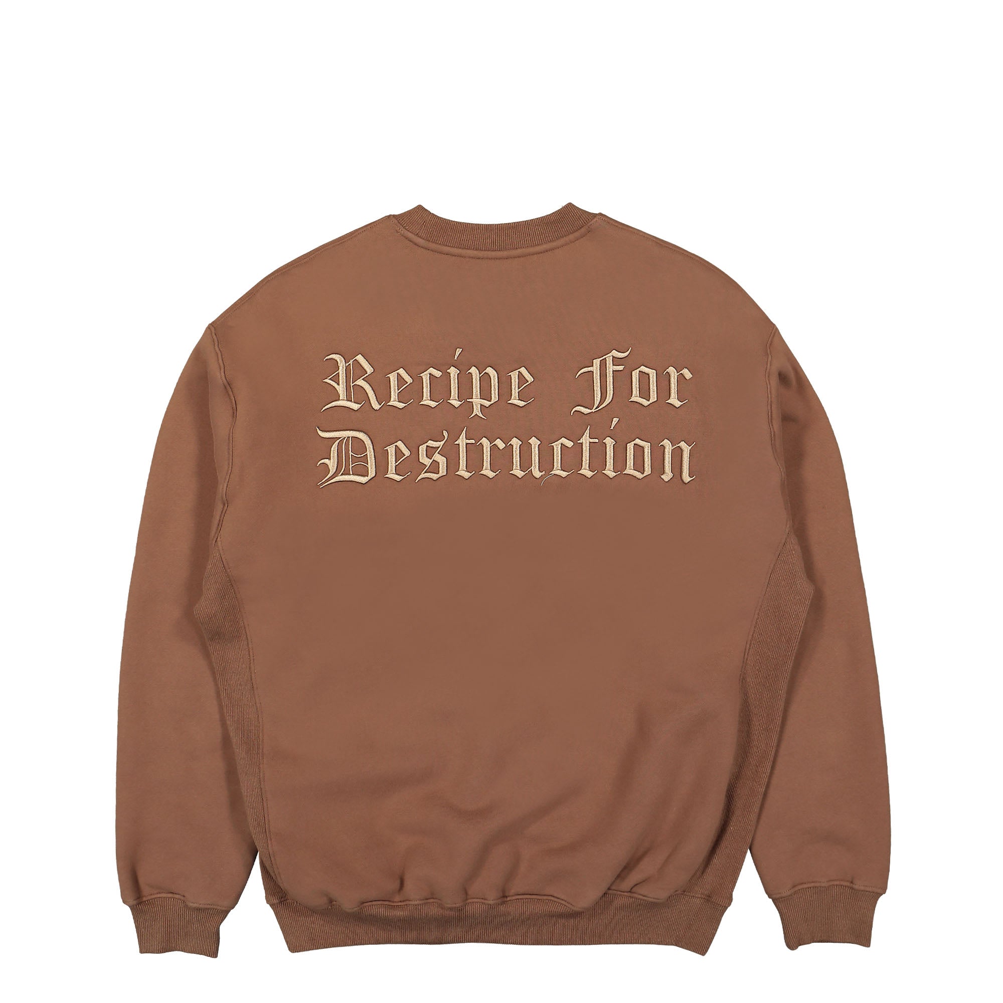 Pleasures Recipe Crewneck Brown Sweatshirts Close-up | Overkill