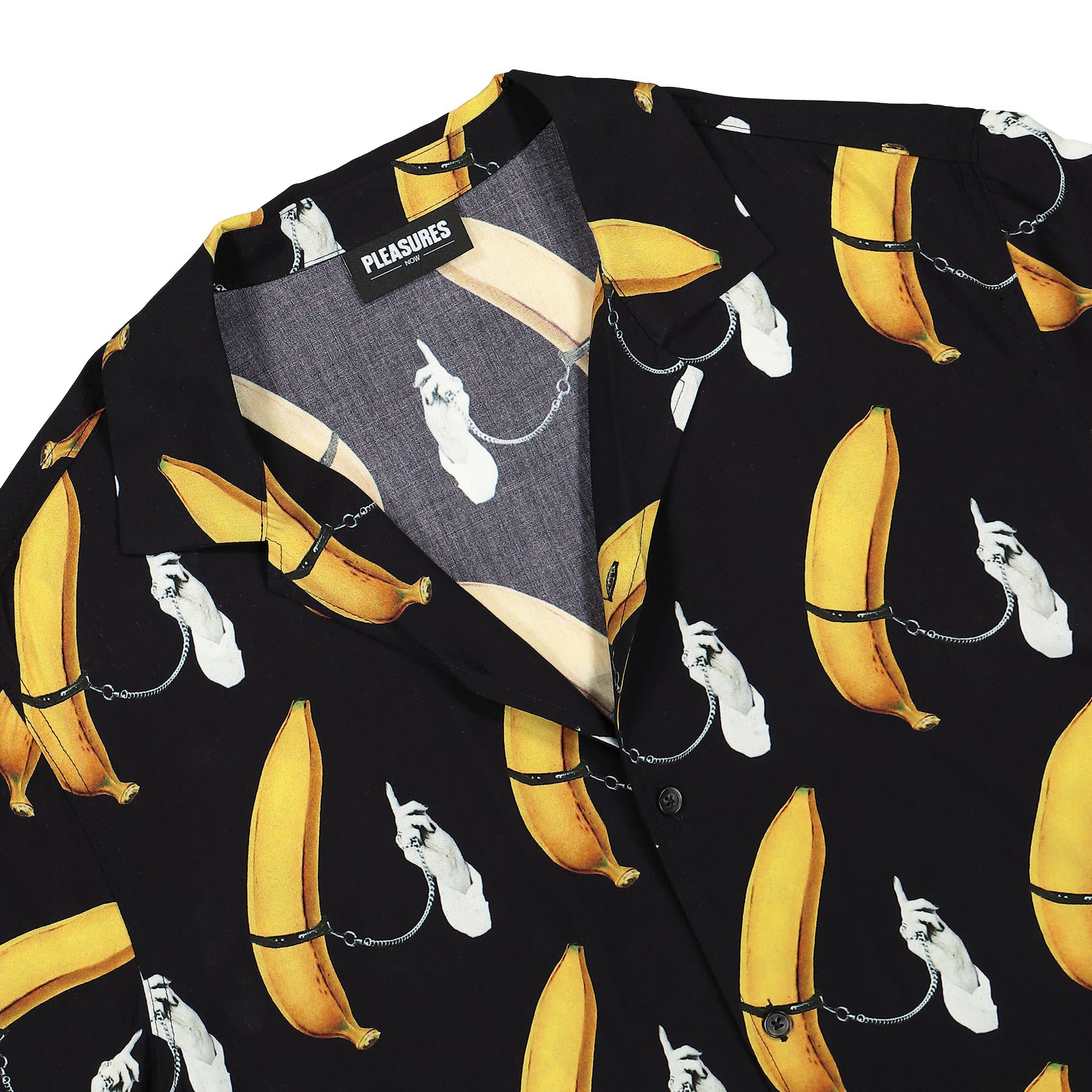 Pleasures Rings Button Down Black Shirts Close-up | Overkill